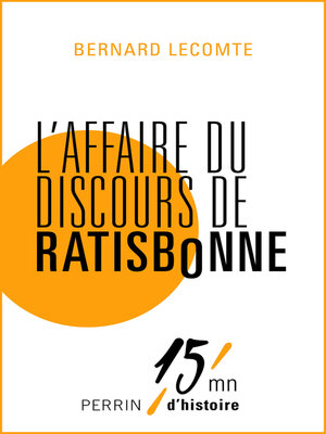 cover image of L'affaire du discours de Ratisbonne